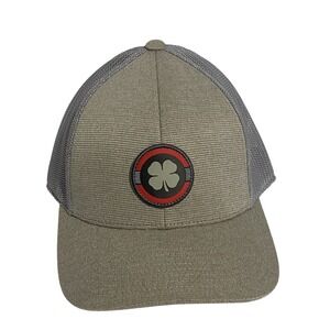 Black Clover Live Lucky Trucker Hat Flexfit 110 Snapback Olive Grey Mesh Cap